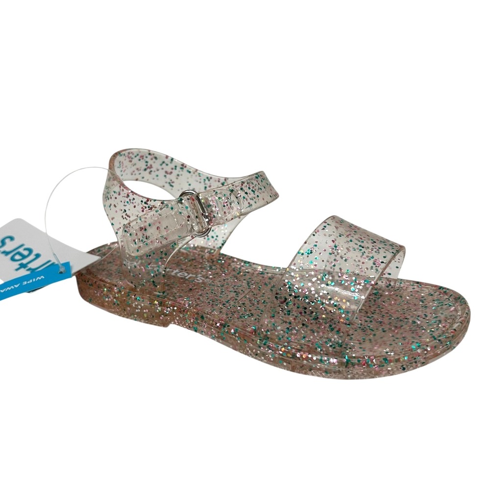 Carter's Toddler Girls Translucent Jelly Sandal Size 8 Clear-Multicolor Flexible
